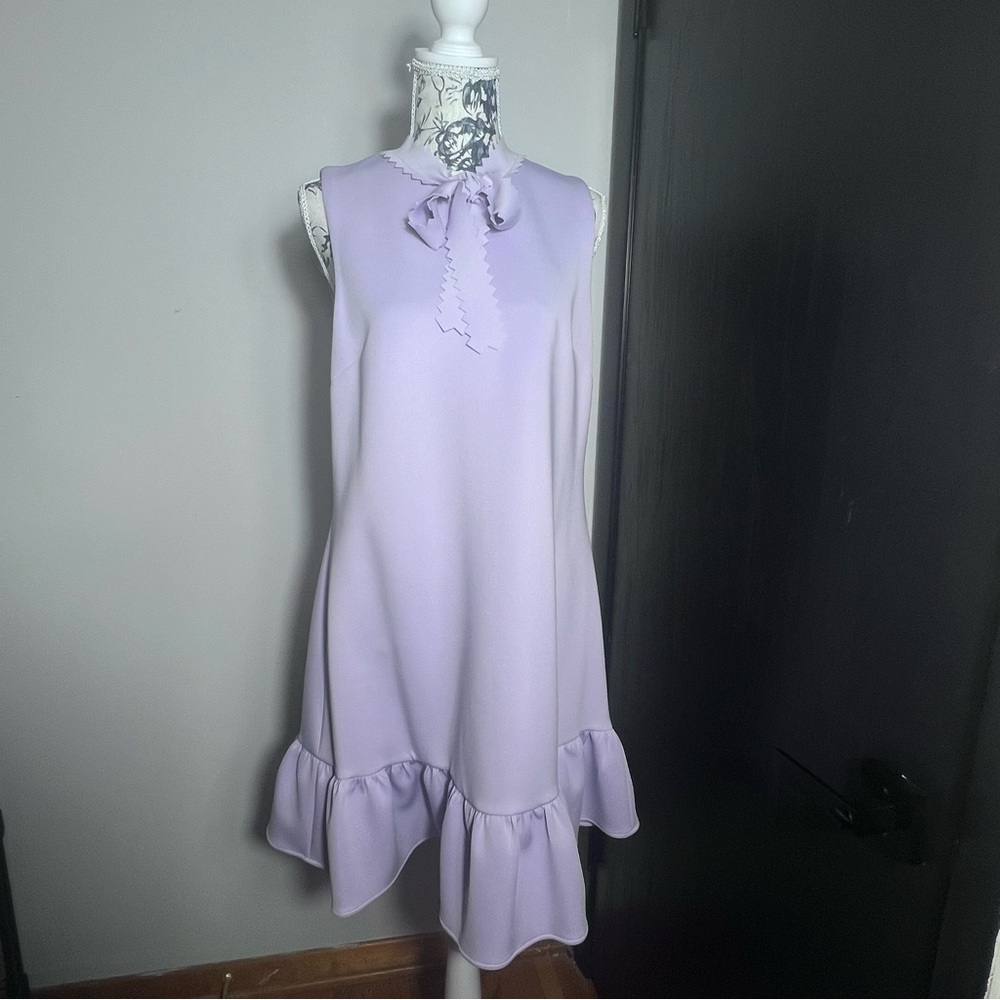 Betsey Johnson Lavender Shift Ruffle Dress Size 10